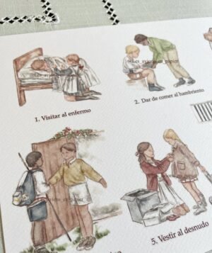 Ilustración- Obras de misericordia para niños (corporales)