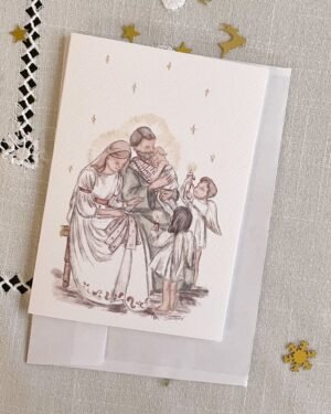 Pack de 8 Christmas- María bordando