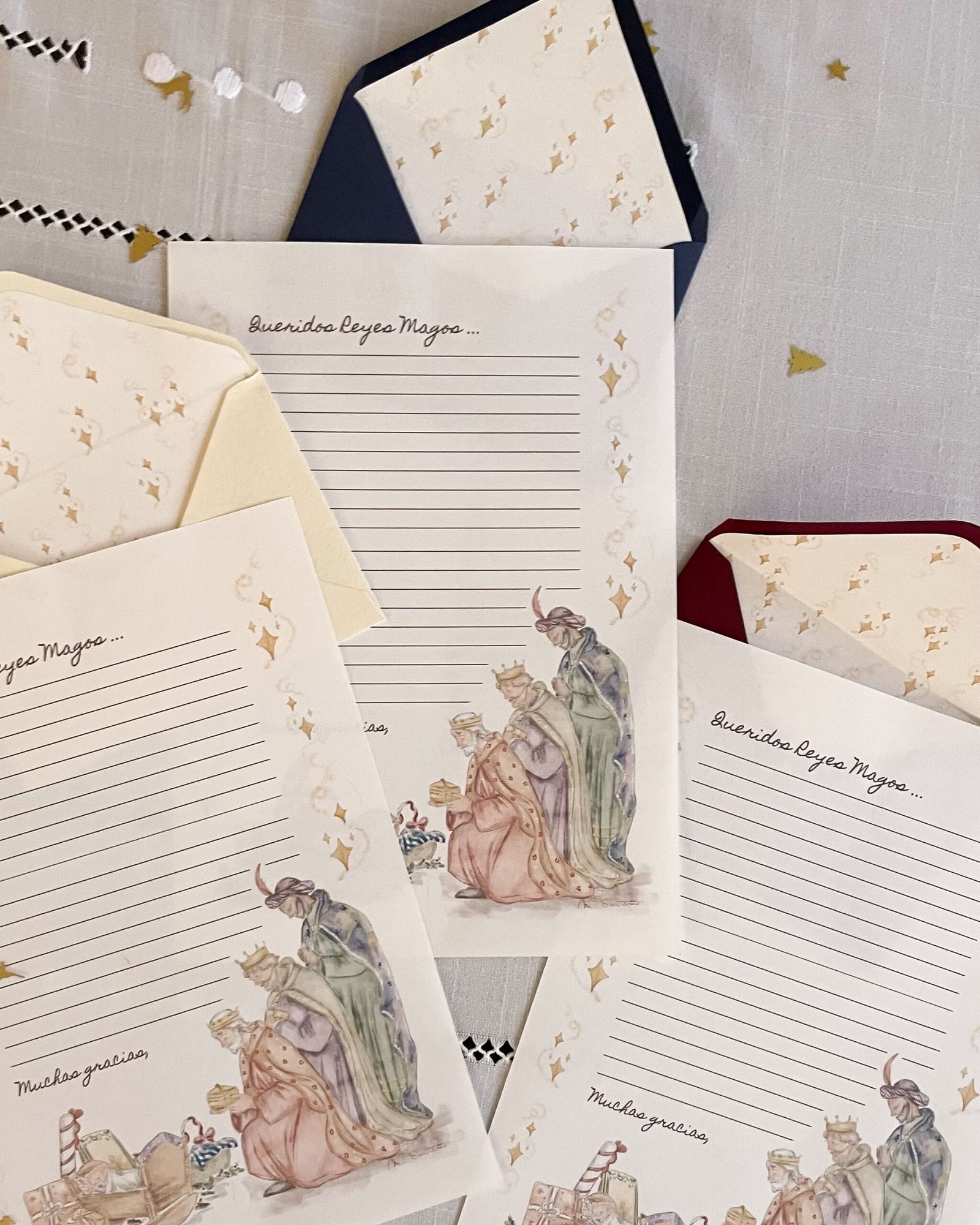 Cartas a los Reyes Magos – Set de 3 modelos con sobres forrados